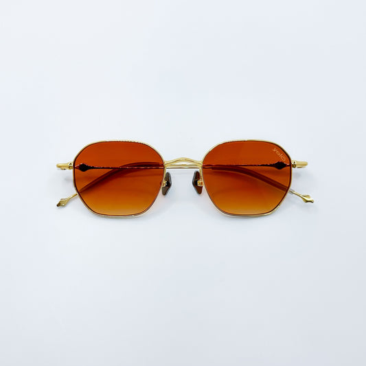 Lente Hexagonal naranja de titanio , UV400. Yelō Eyewear